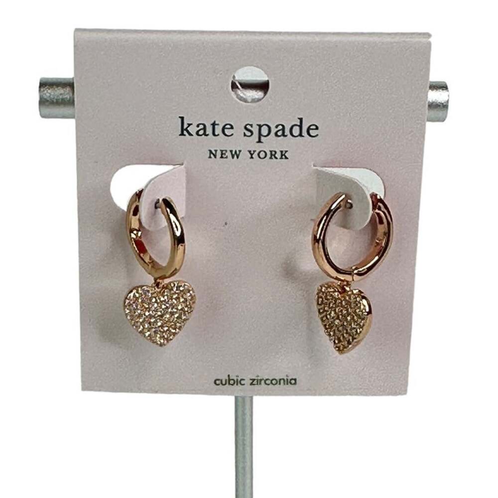 Kate Spade Yours Truly Pave Heart Drop Earrings